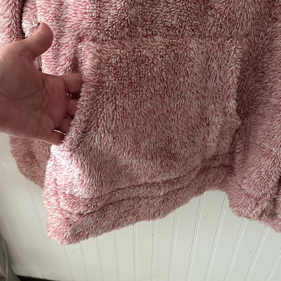Hurley Cozy Pink Fleece Hoodie Kangaroo Pocket Sweater sz XL - Picture 10 of 13